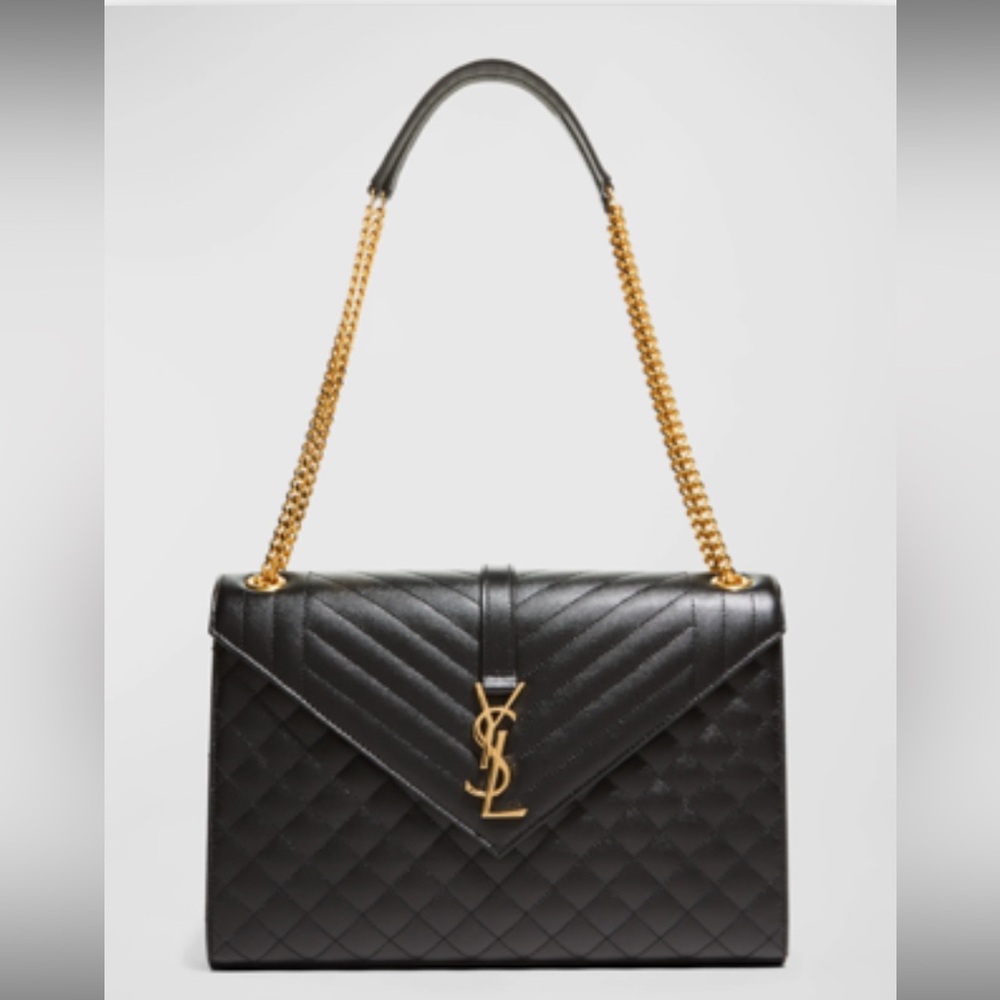 Saint Laurent Envelope Triquilt Large Shoulder Bag